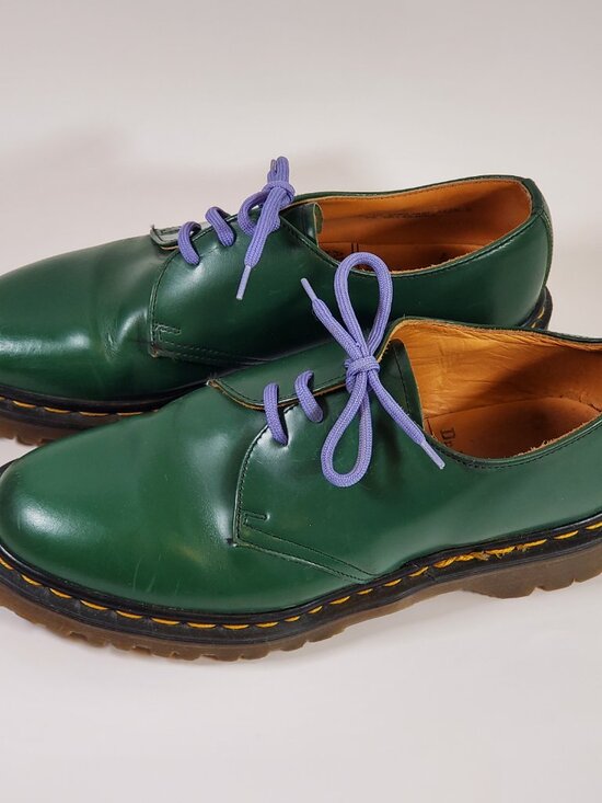 Vintage 90s Dr. Martens Green Leather Oxford 3 Eye UK Size 6 Made in England